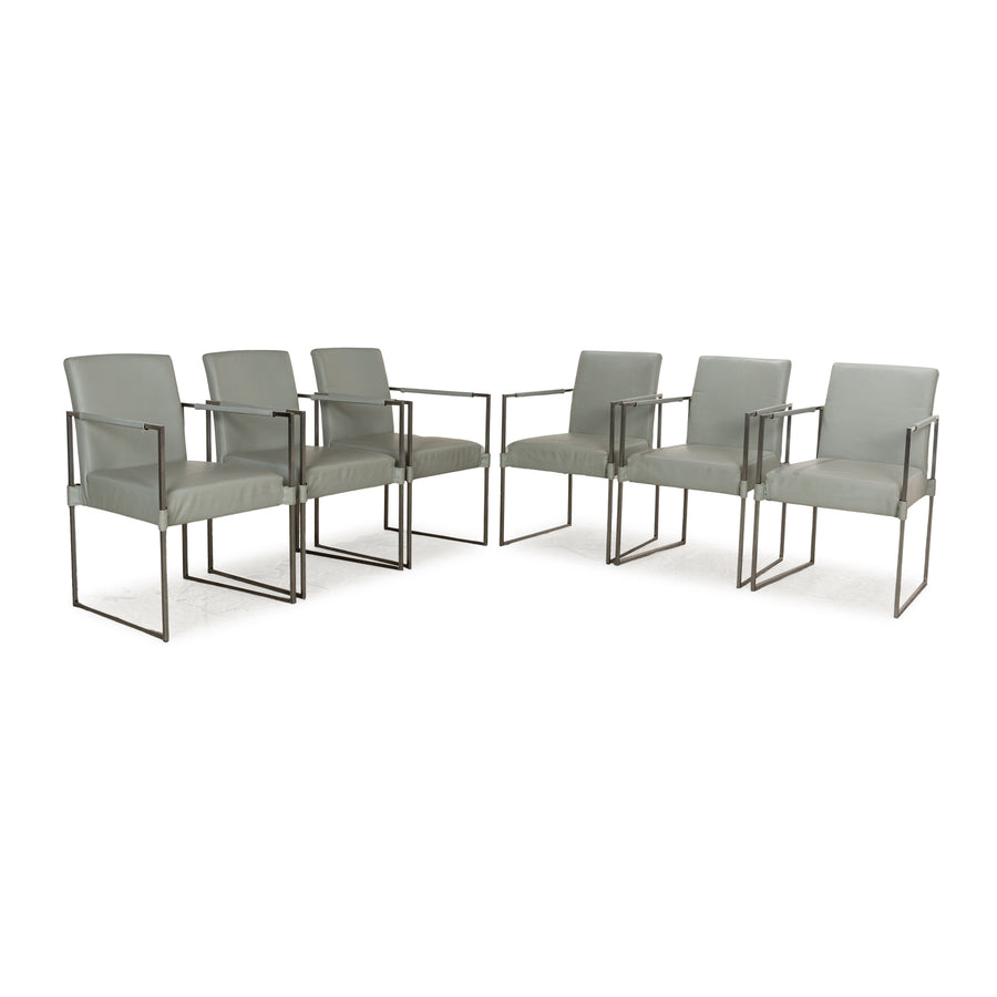 Set of 6 bert plantagie Tendens leather chair grey
