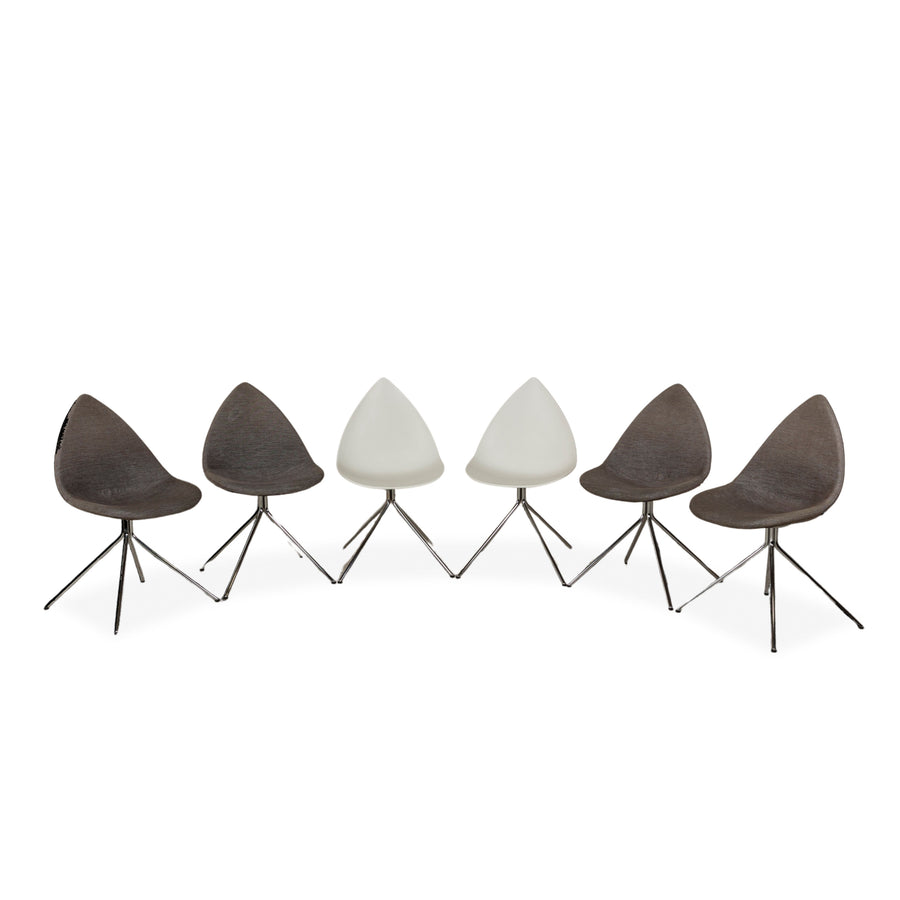 Lot de 6 chaises BoConcept Ottawa en tissu gris blanc