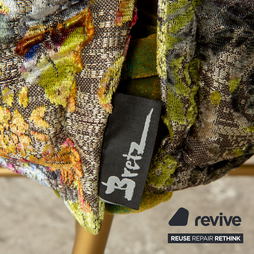 Set of 6 Bretz Ohlinda fabric chairs green midsummer olive colorful floral pattern velvet dining room