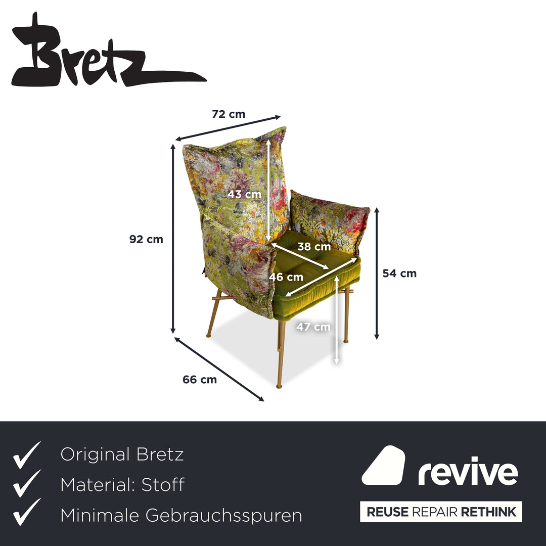 Lot de 6 chaises en tissu Bretz Ohlinda vert baroque salle à manger