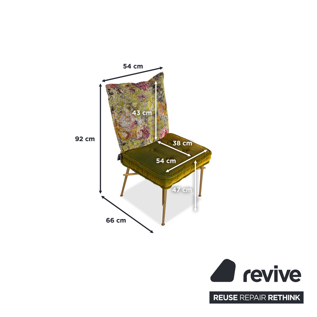 Lot de 6 chaises en tissu Bretz Ohlinda vert baroque salle à manger