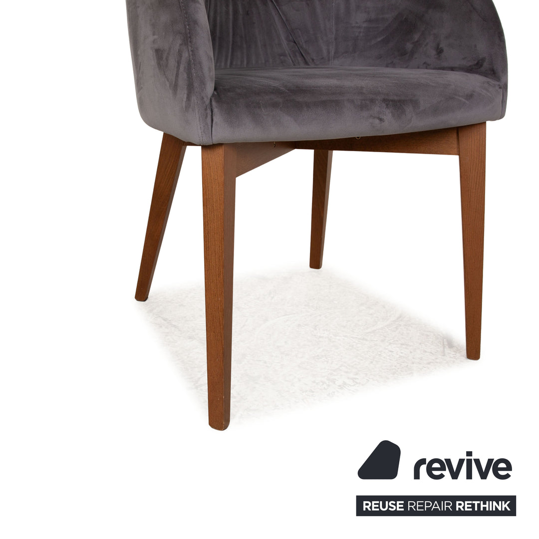 Lot de 6 chaises Calligaris Rosie en tissu gris