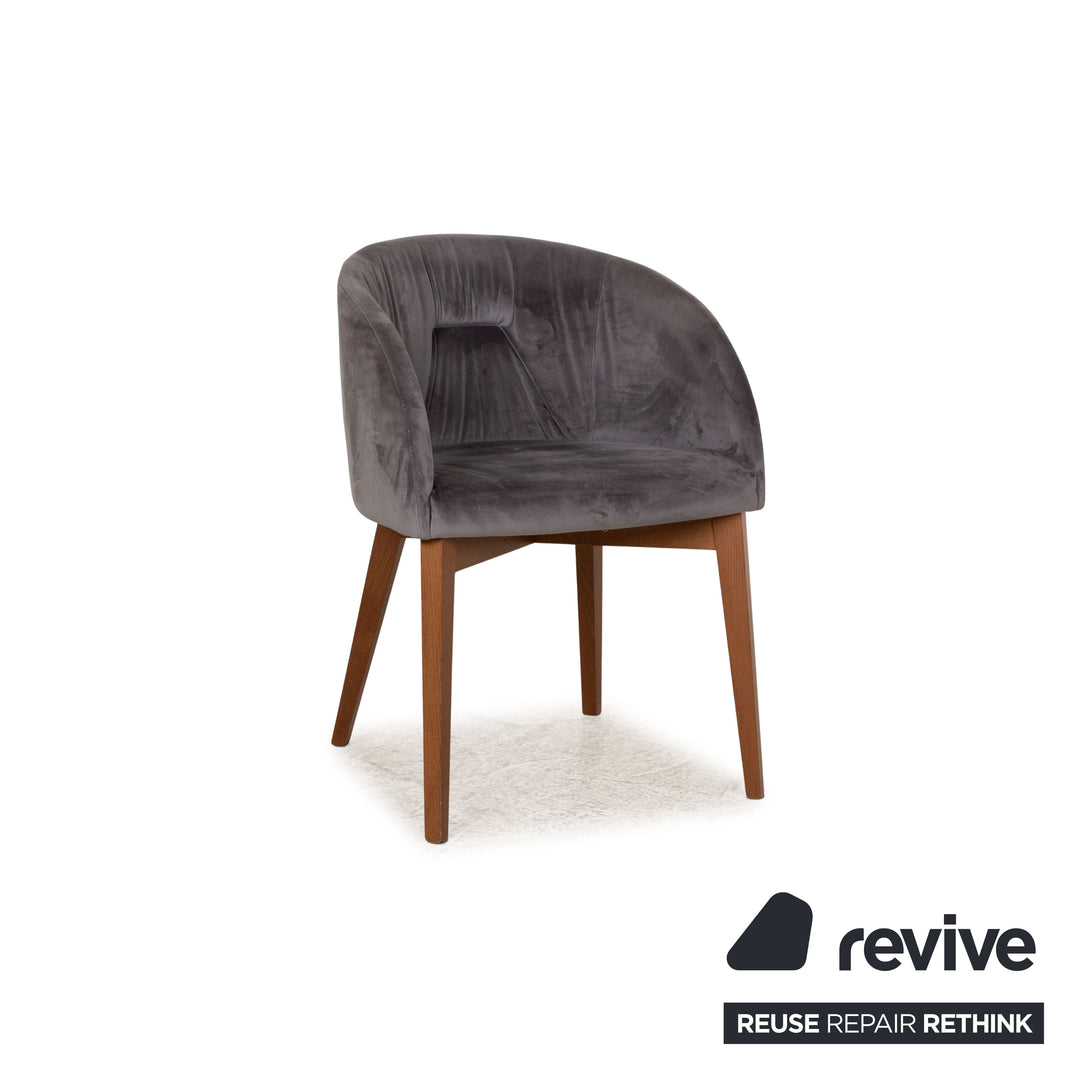 Lot de 6 chaises Calligaris Rosie en tissu gris
