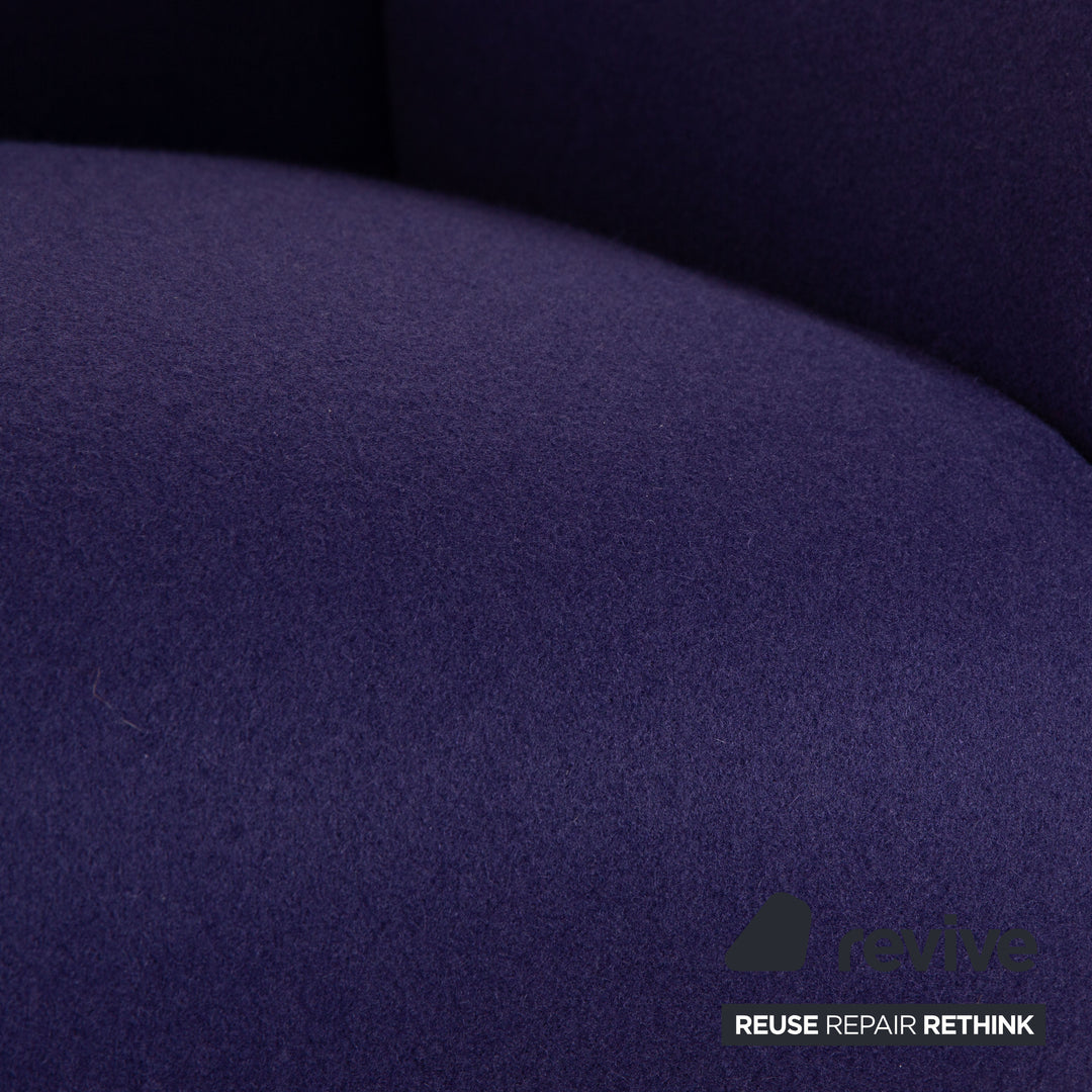 Lot de 6 chaises Cassina 684 en tissu bleu violet Mario Bellini