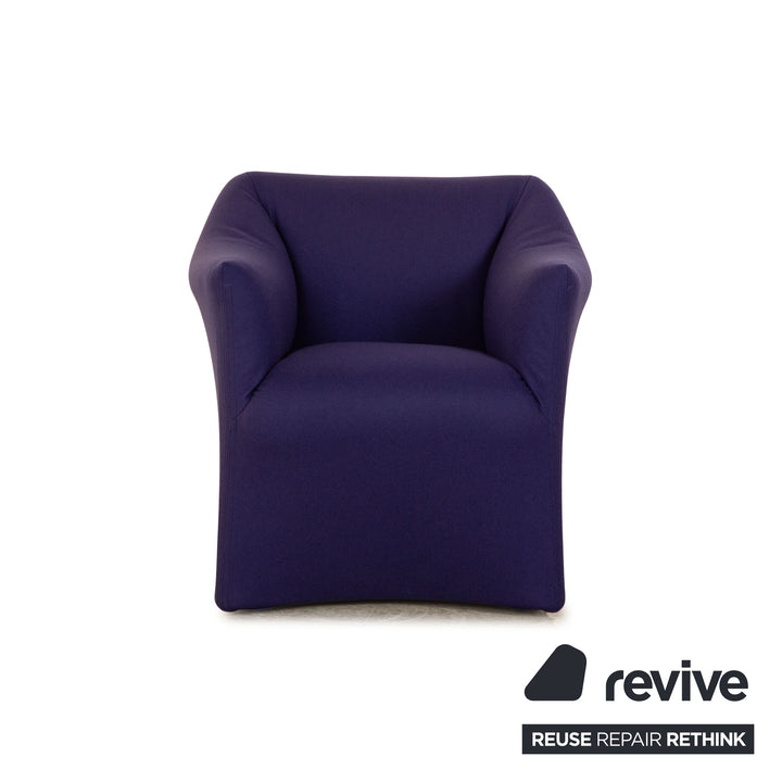 Lot de 6 chaises Cassina 684 en tissu bleu violet Mario Bellini