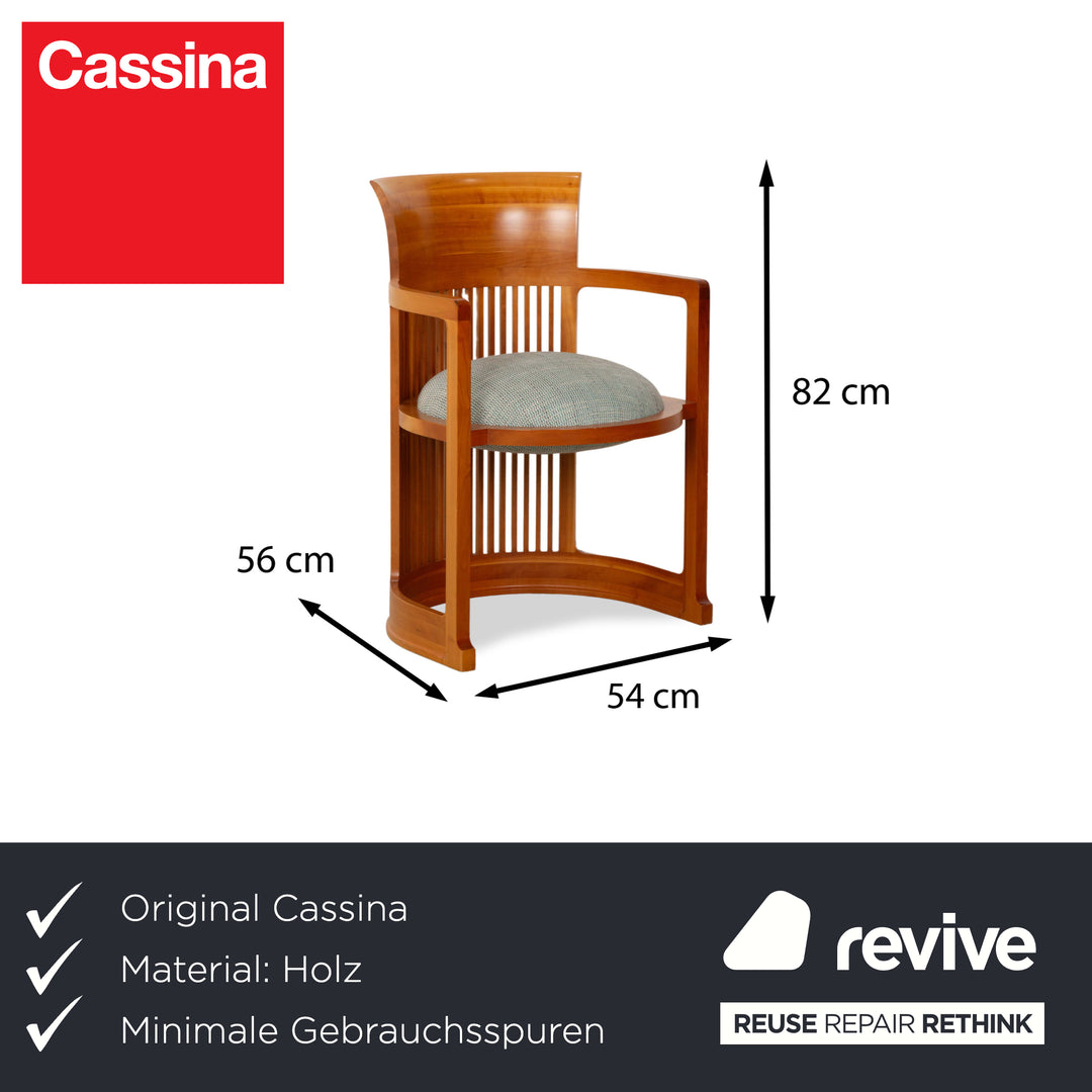 6er Garnitur Cassina Barrel Coonley Holz Stuhl Braun Esszimmer by Frank Lloyd Wright