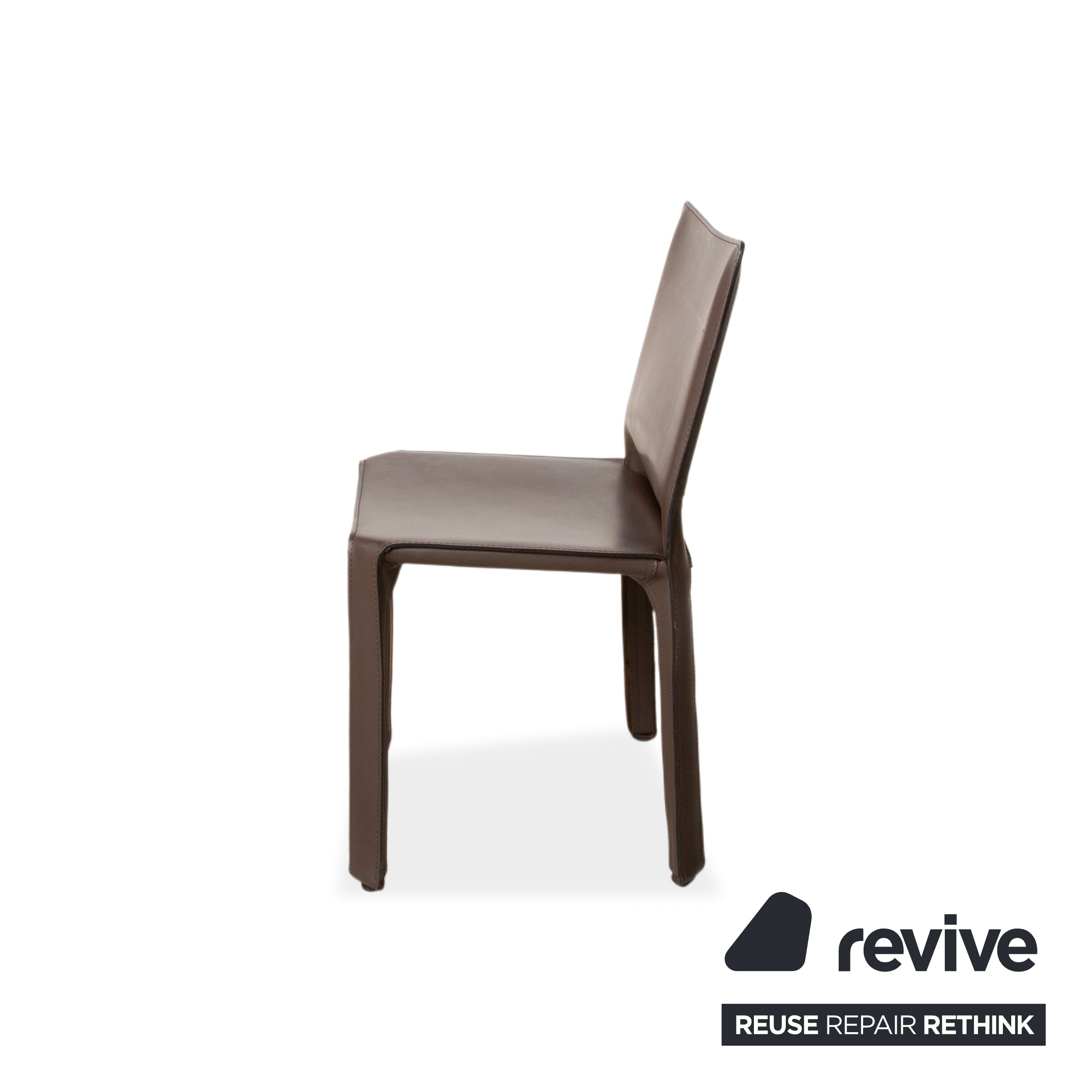 6er Garnitur Cassina Cab 412 Leder Stuhl Braun