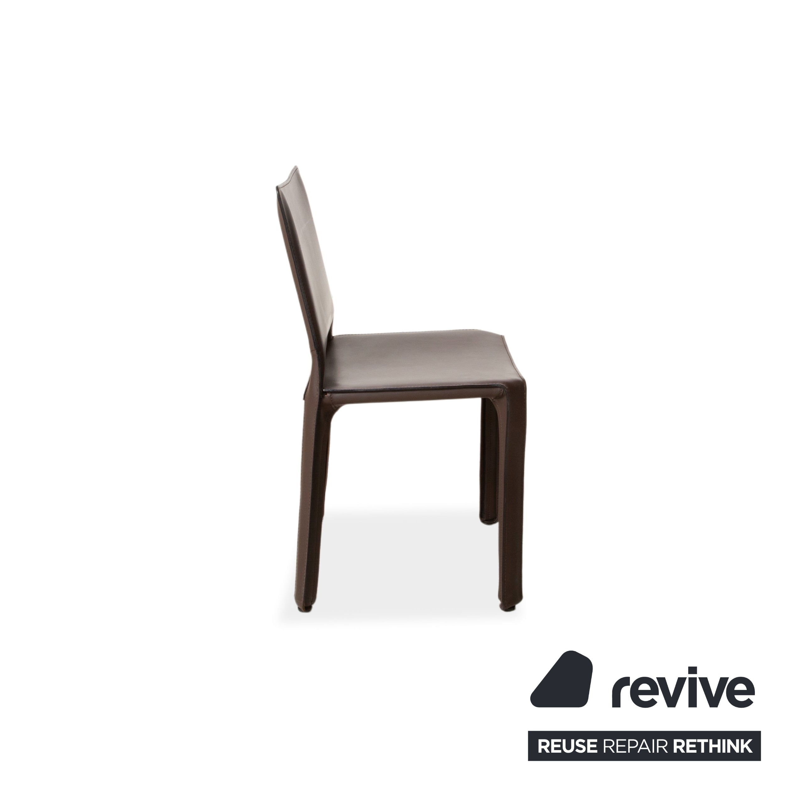 6er Garnitur Cassina Cab 412 Leder Stuhl Braun