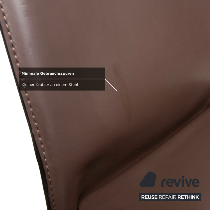 Suite de 6 chaises Cassina Cab 412 en cuir marron