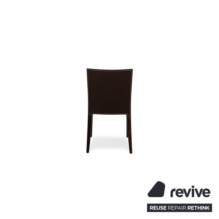 Set of 6 Cattelan Italia Leather Chair Brown