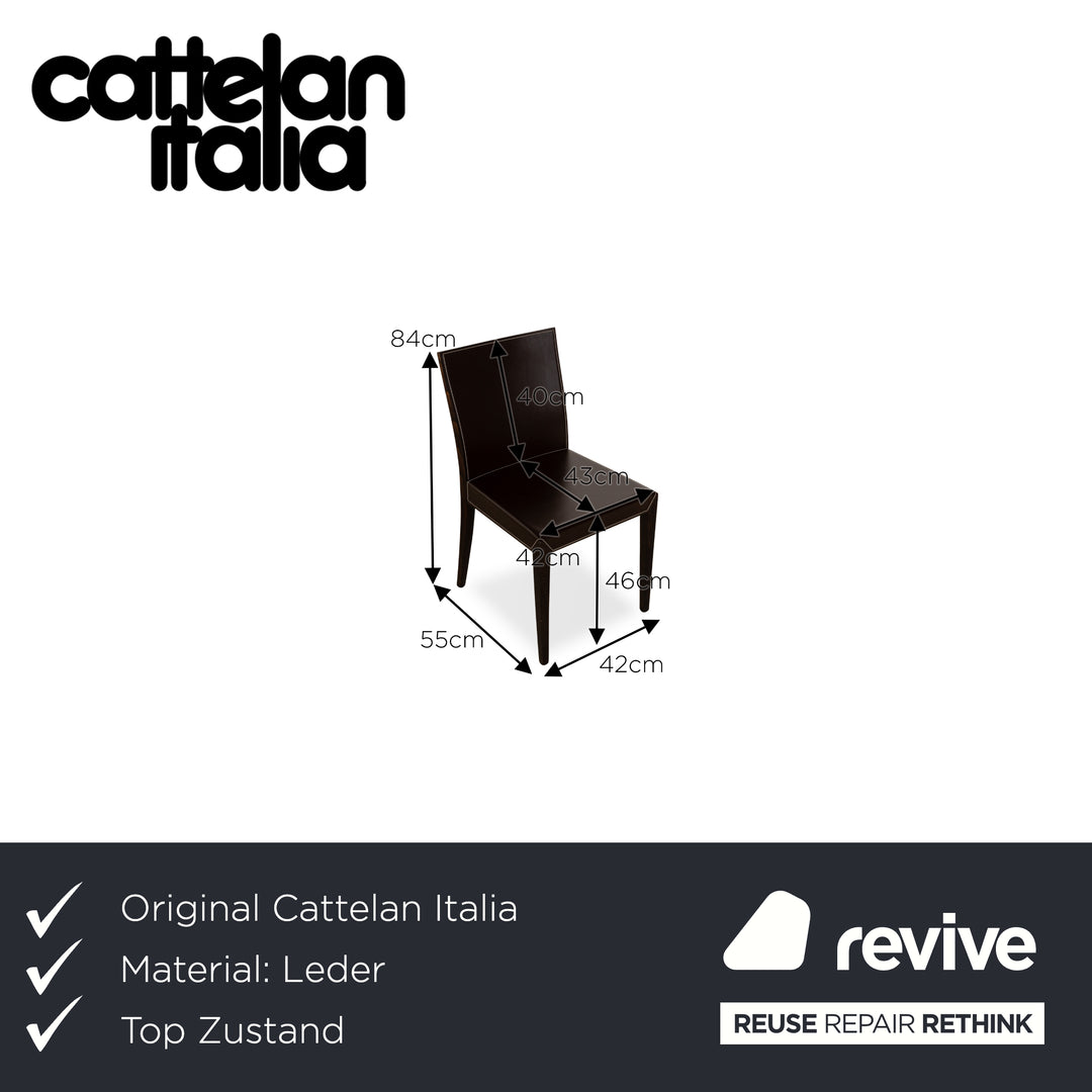 Lot de 6 chaises Cattelan Italia en cuir marron