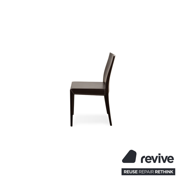 Lot de 6 chaises Cattelan Italia en cuir marron