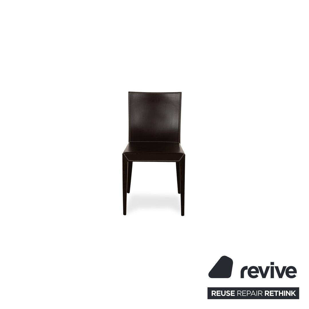 Set of 6 Cattelan Italia Leather Chair Brown
