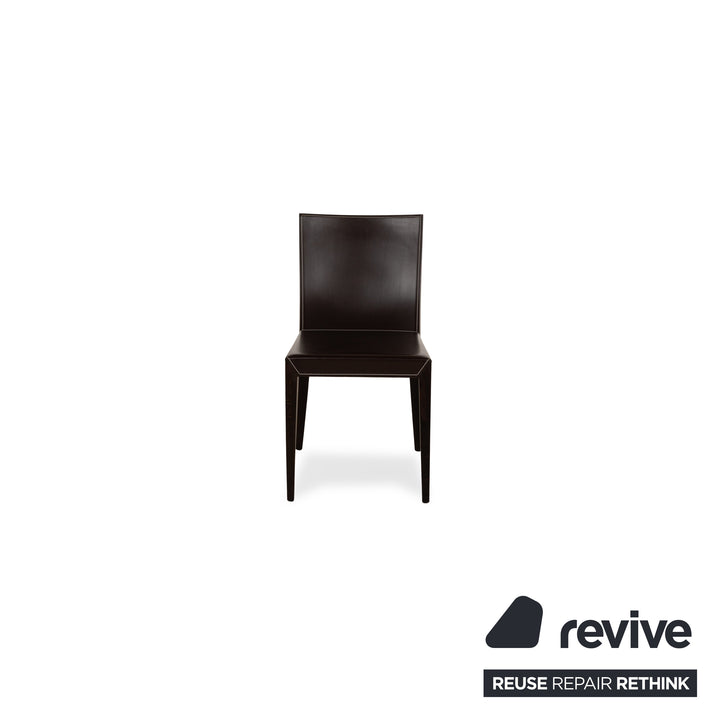 Set of 6 Cattelan Italia Leather Chair Brown
