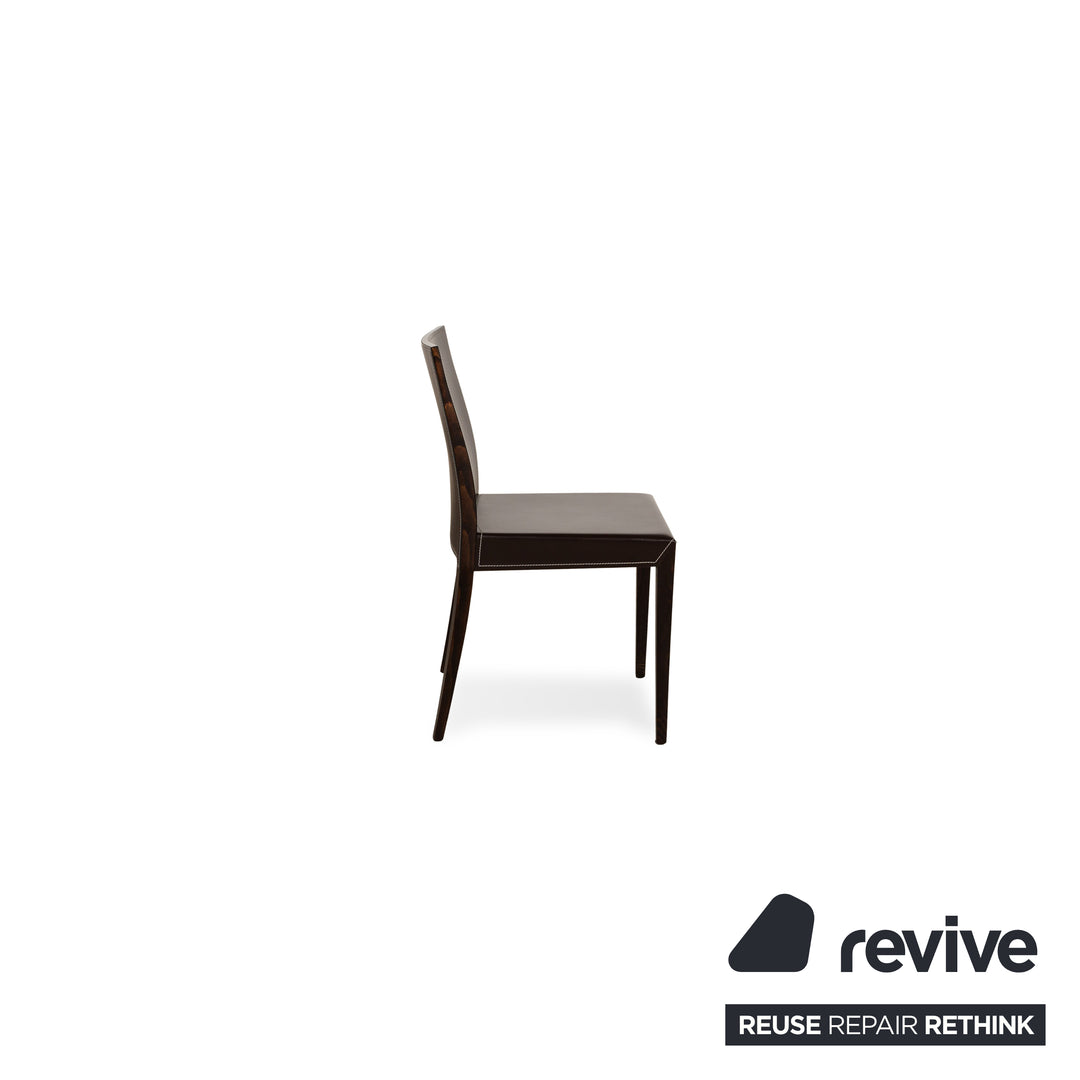 Set of 6 Cattelan Italia Leather Chair Brown