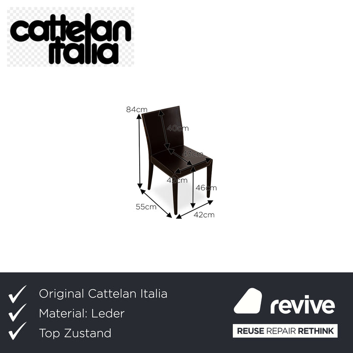 Lot de 6 chaises Cattelan Italia en cuir marron