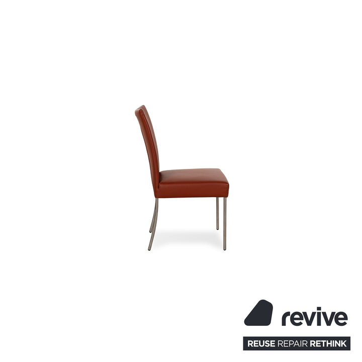Lot de 6 chaises Contur Penthouse en cuir marron