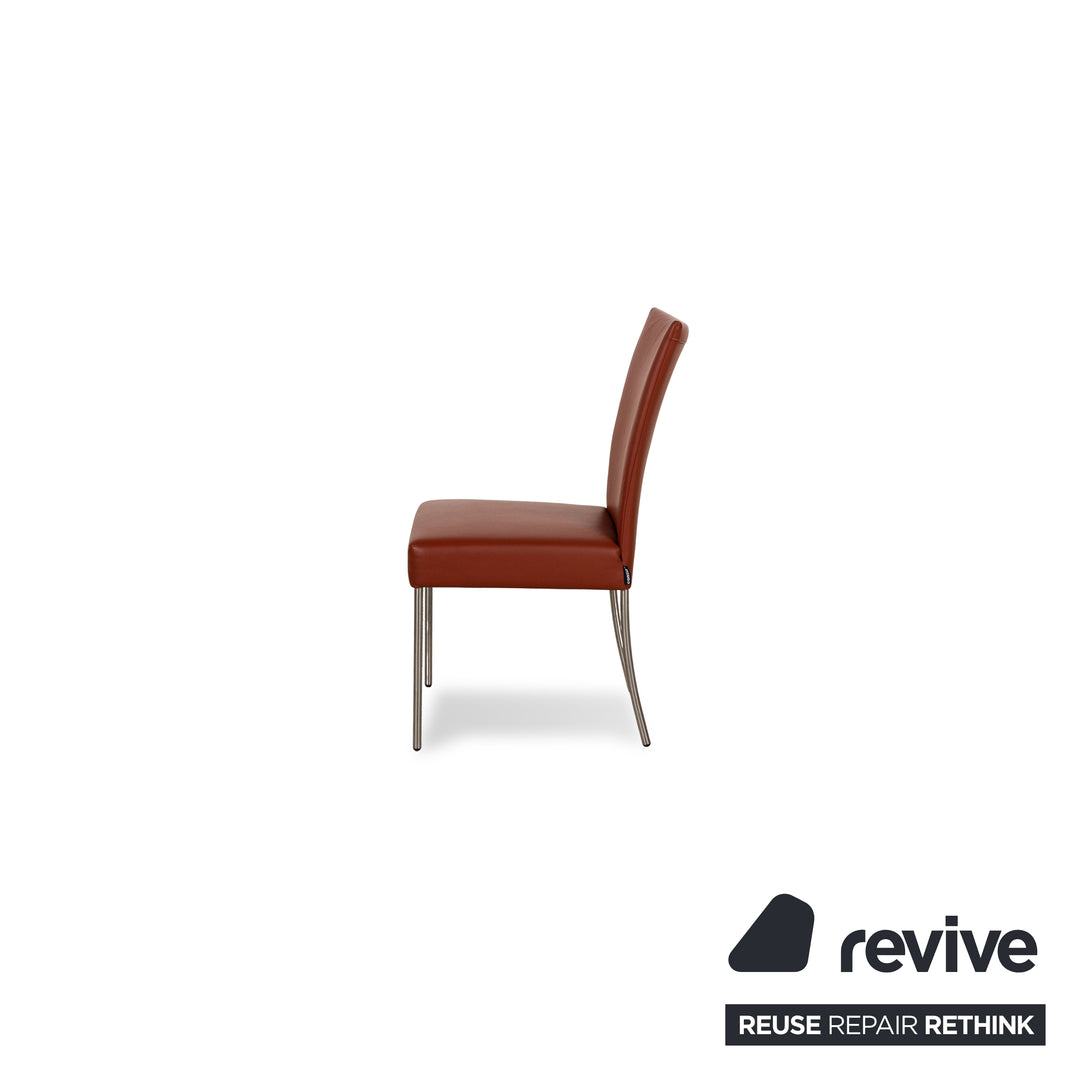 Lot de 6 chaises Contur Penthouse en cuir marron