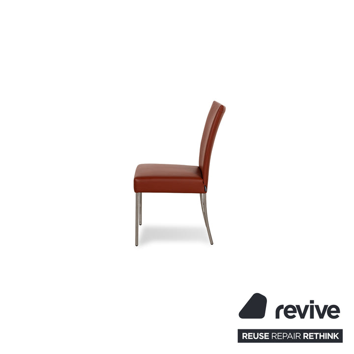 Lot de 6 chaises Contur Penthouse en cuir marron