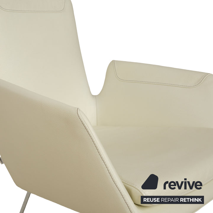Set of 6 Cor Cordia leather chairs cream white Dura 178