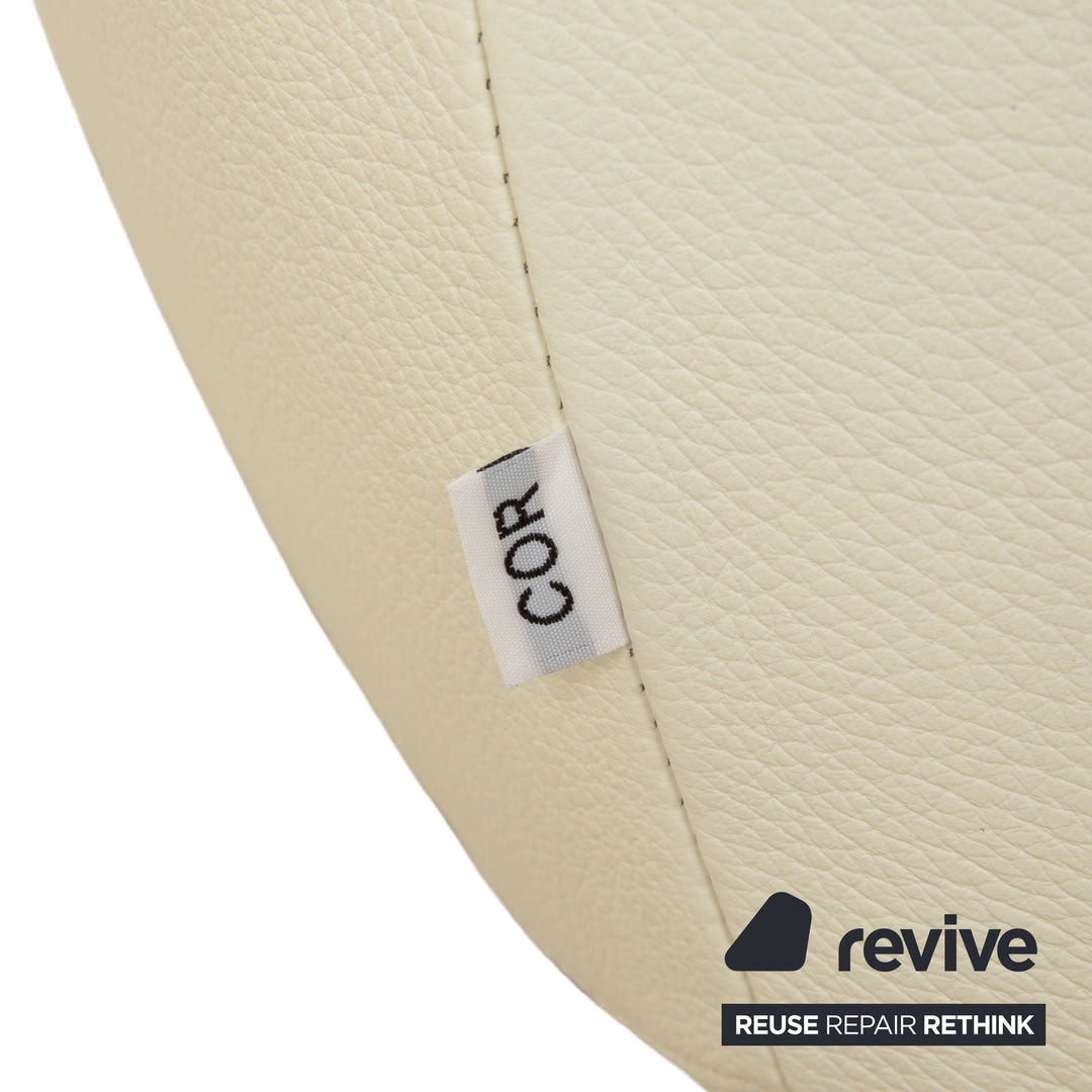 Set of 6 Cor Cordia leather chairs cream white Dura 178