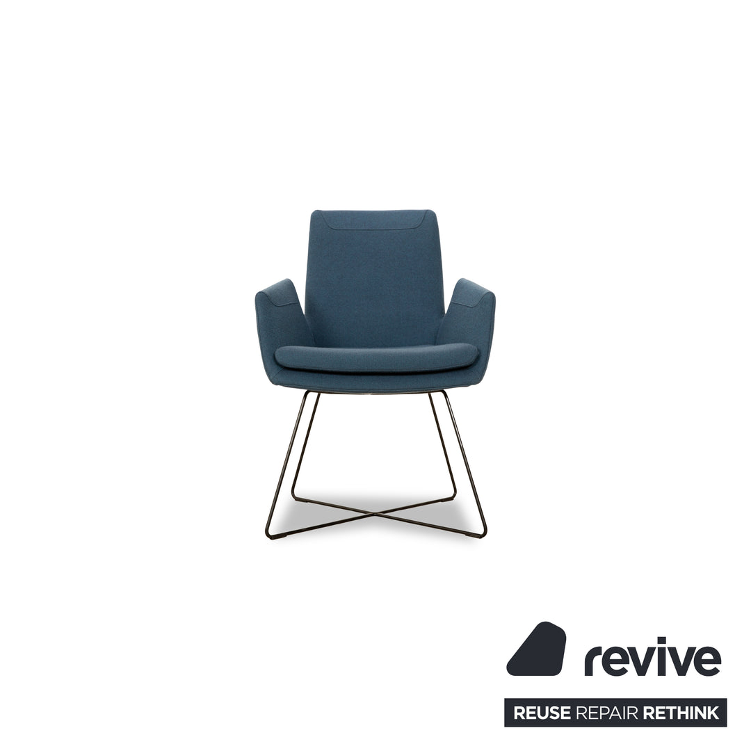 Lot de 6 chaises en tissu Cor Cordia bleu foncé salle à manger