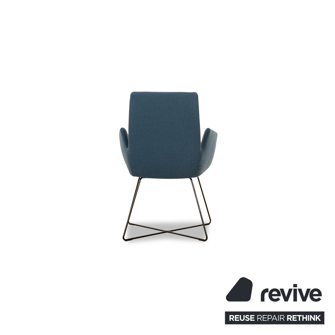 Lot de 6 chaises en tissu Cor Cordia bleu foncé salle à manger