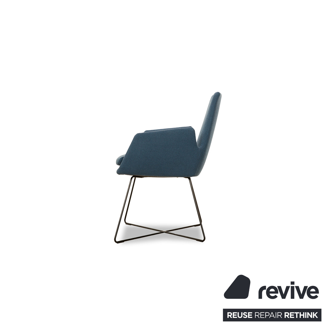 Lot de 6 chaises en tissu Cor Cordia bleu foncé salle à manger