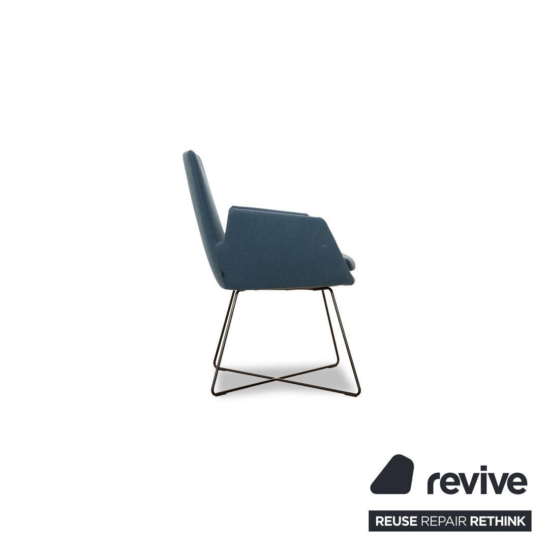 Lot de 6 chaises en tissu Cor Cordia bleu foncé salle à manger