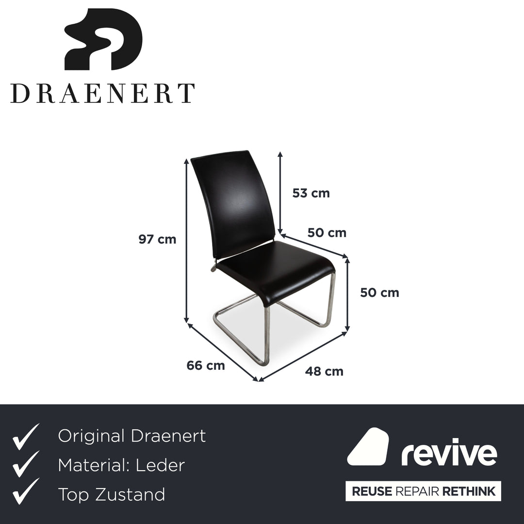 6er Garnitur Draenert Leder Stuhl Schwarz