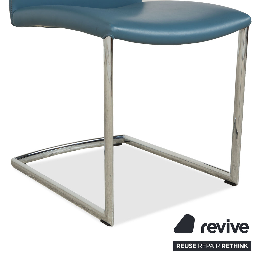 Ensemble 6 pièces Draenert Nobile Swing en cuir, bleu pétrole