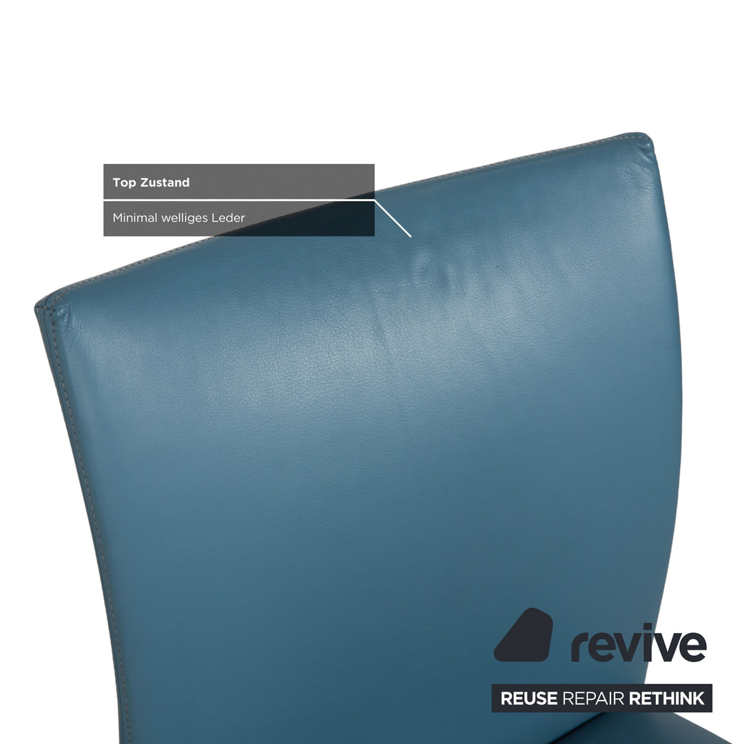 Ensemble 6 pièces Draenert Nobile Swing en cuir, bleu pétrole