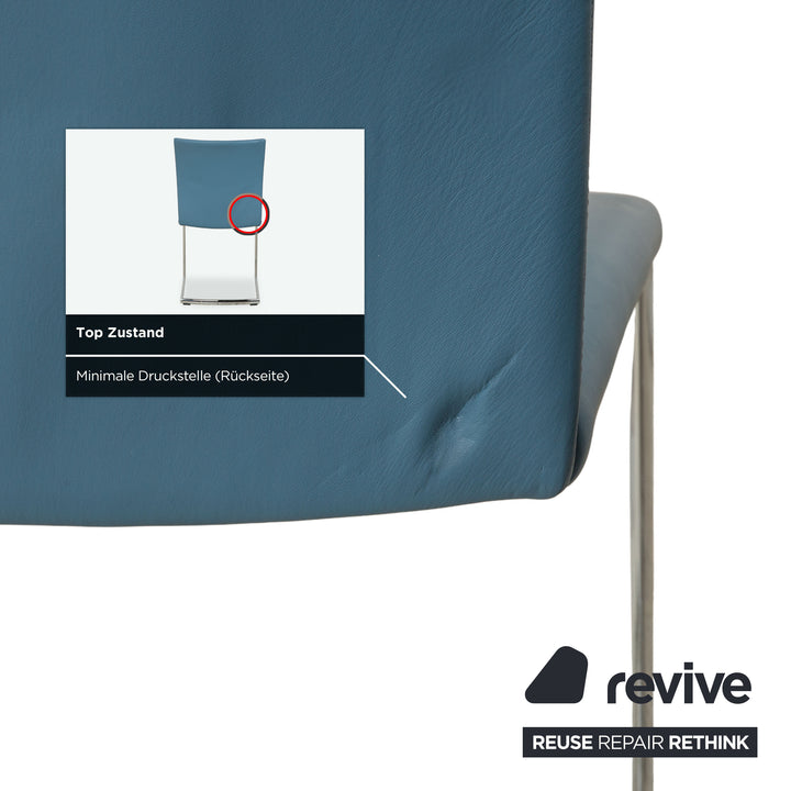 Ensemble 6 pièces Draenert Nobile Swing en cuir, bleu pétrole