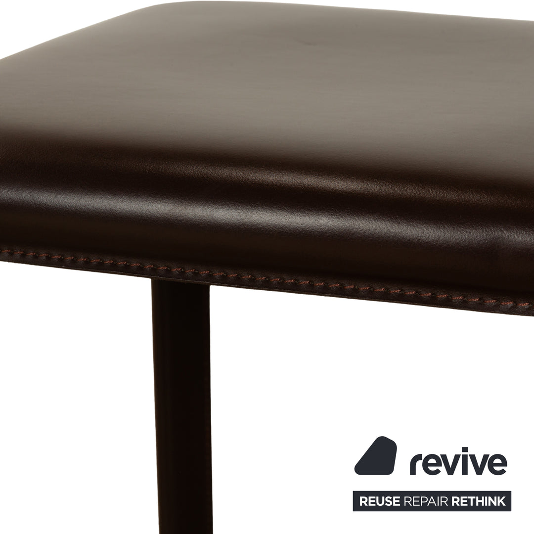Ensemble de 6 chaises de salle à manger en cuir Frag marron châtaignier