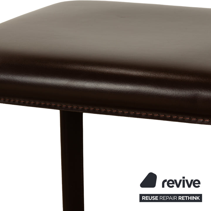 Ensemble de 6 chaises de salle à manger en cuir Frag marron châtaignier