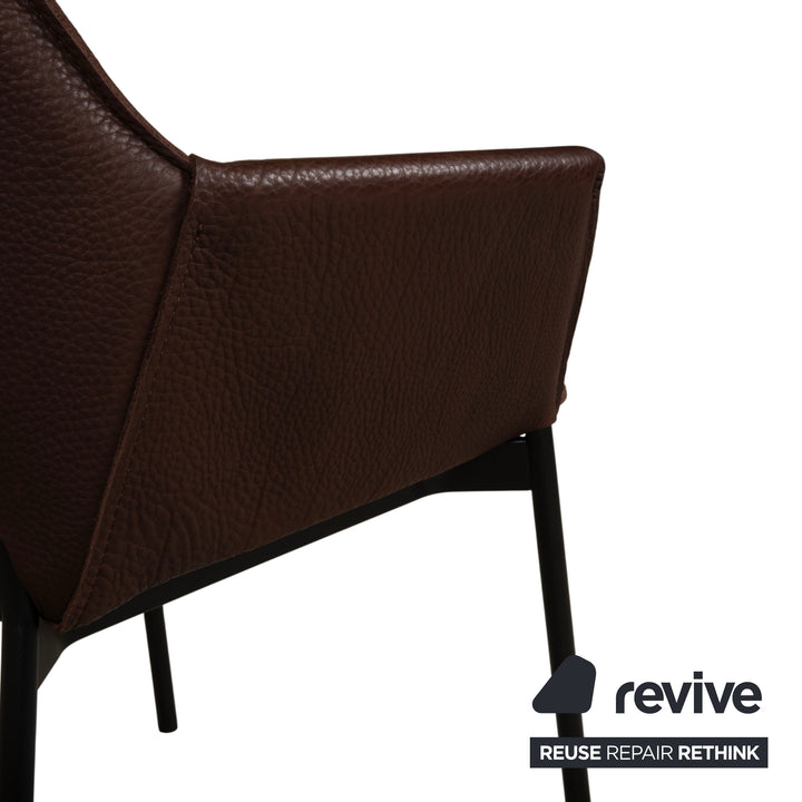 6er Garnitur Freifrau Grace Arm Chair Leder Stuhl Braun