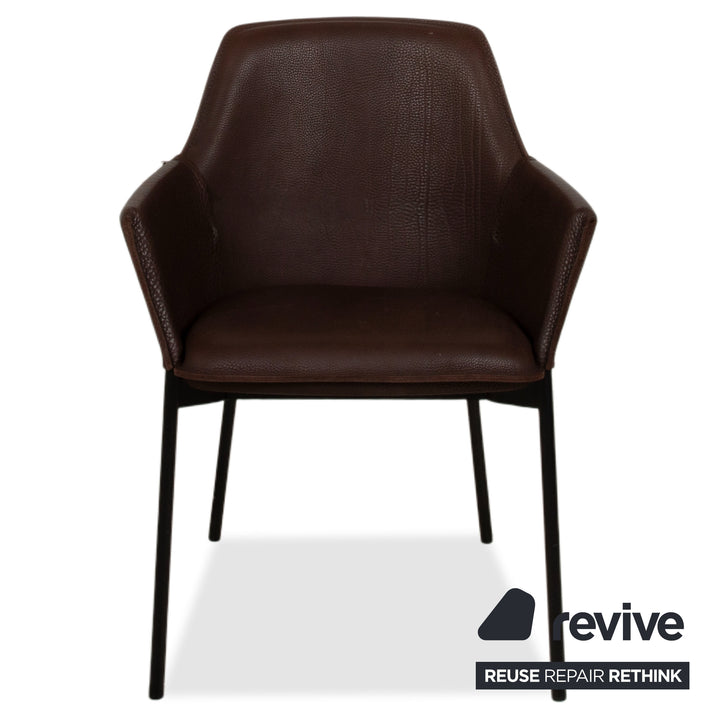 6er Garnitur Freifrau Grace Arm Chair Leder Stuhl Braun