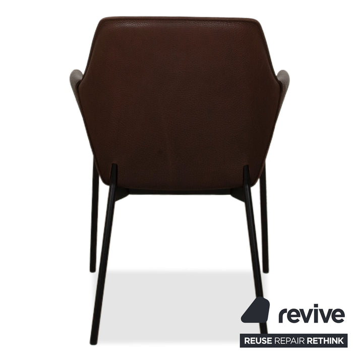 6er Garnitur Freifrau Grace Arm Chair Leder Stuhl Braun