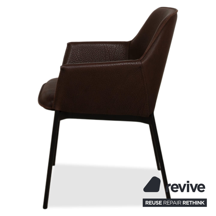 6er Garnitur Freifrau Grace Arm Chair Leder Stuhl Braun