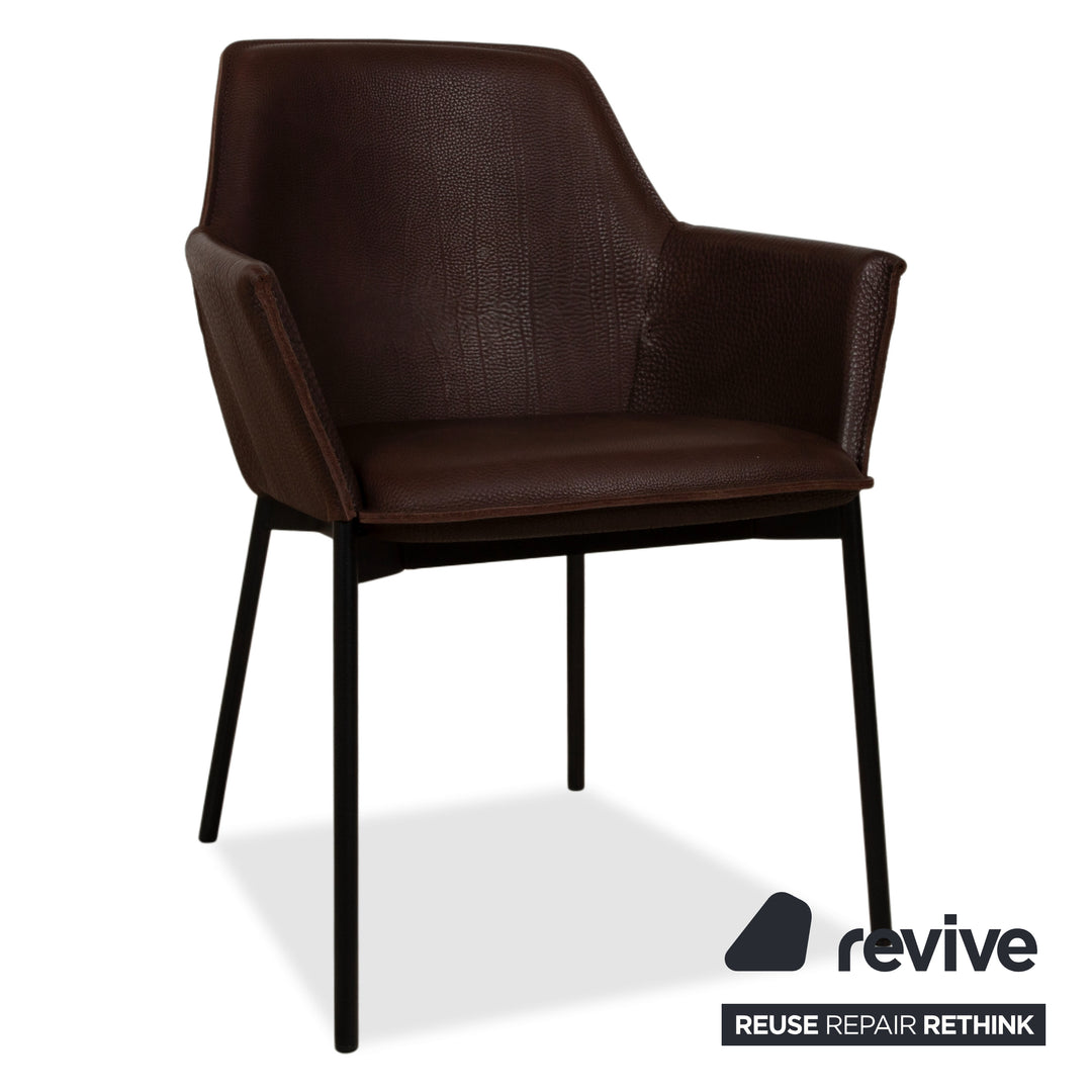 6er Garnitur Freifrau Grace Arm Chair Leder Stuhl Braun