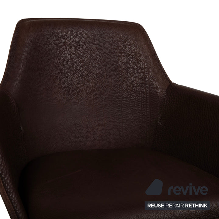 6er Garnitur Freifrau Grace Arm Chair Leder Stuhl Braun