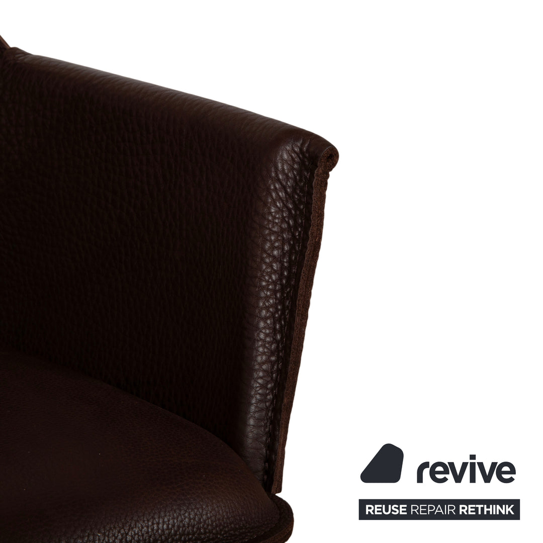 6er Garnitur Freifrau Grace Arm Chair Leder Stuhl Braun