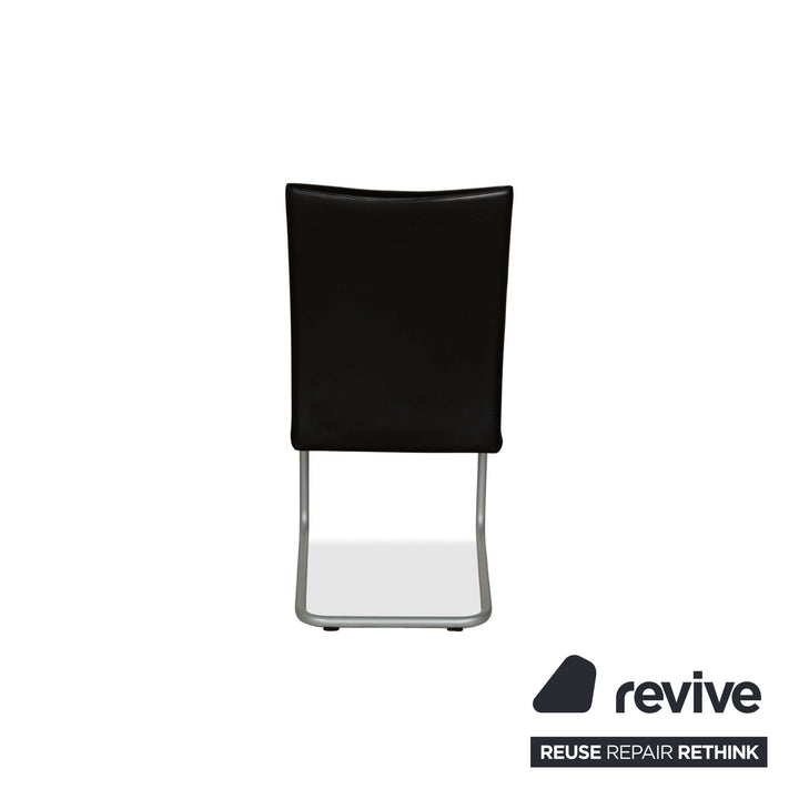 Lot de 6 chaises en cuir Hülsta D27, noir