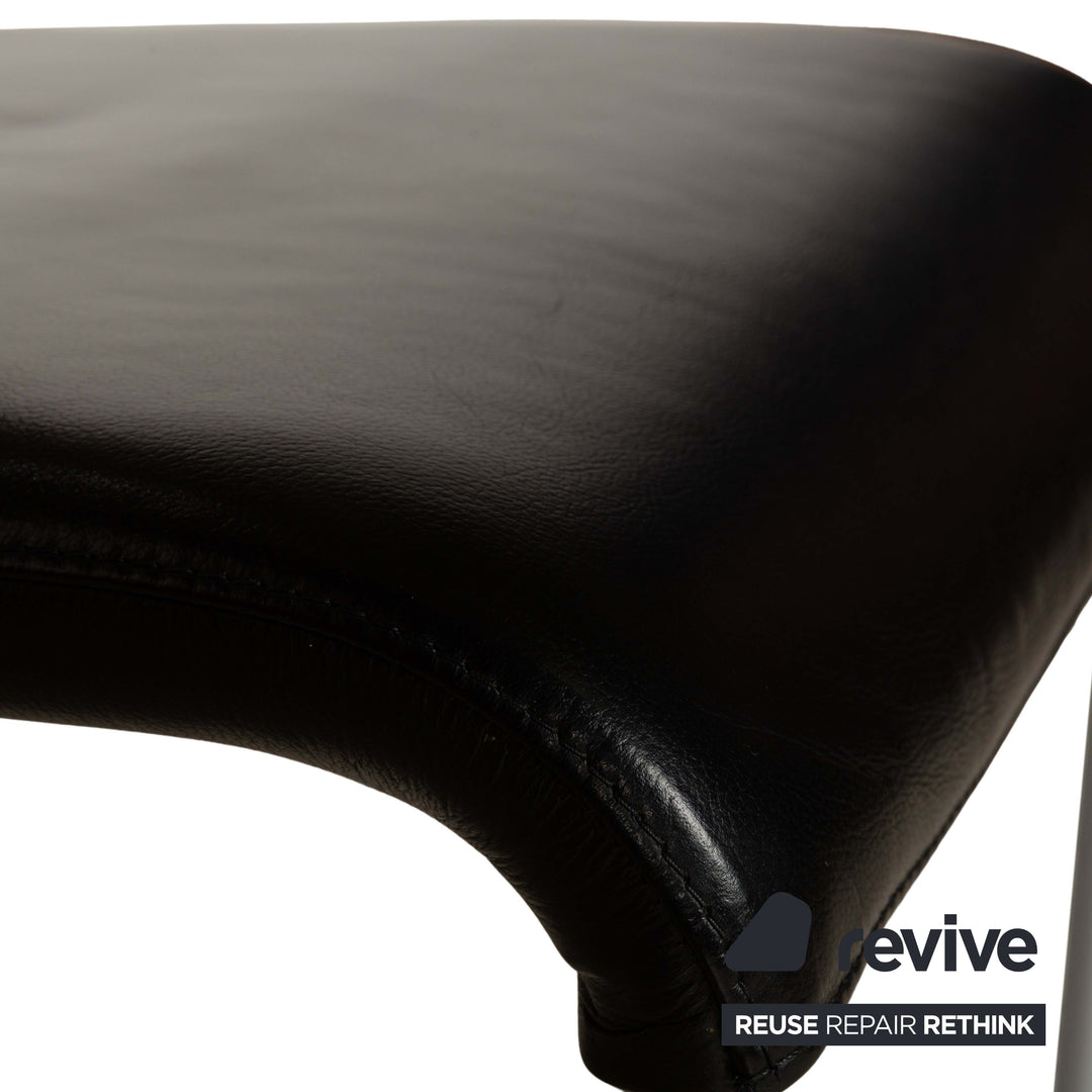 Lot de 6 chaises en cuir Hülsta D27, noir