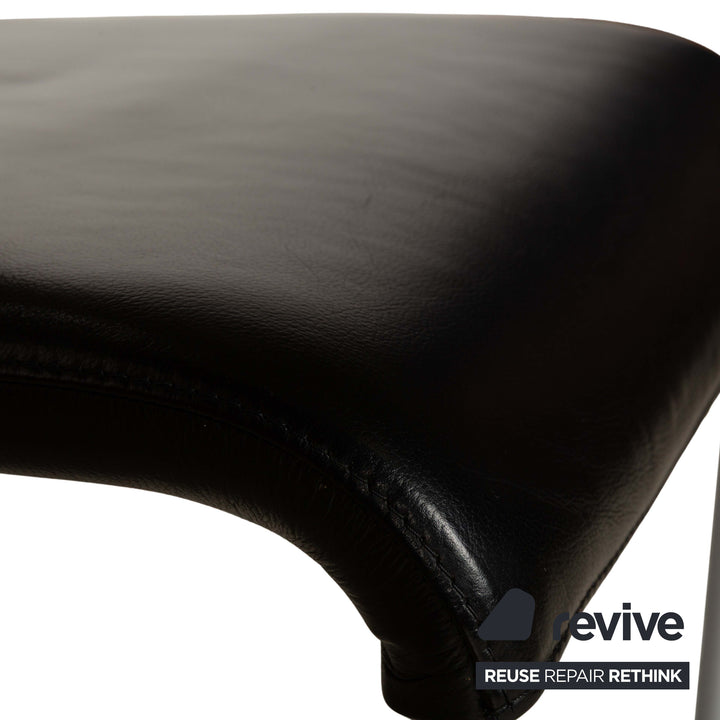 Lot de 6 chaises en cuir Hülsta D27, noir