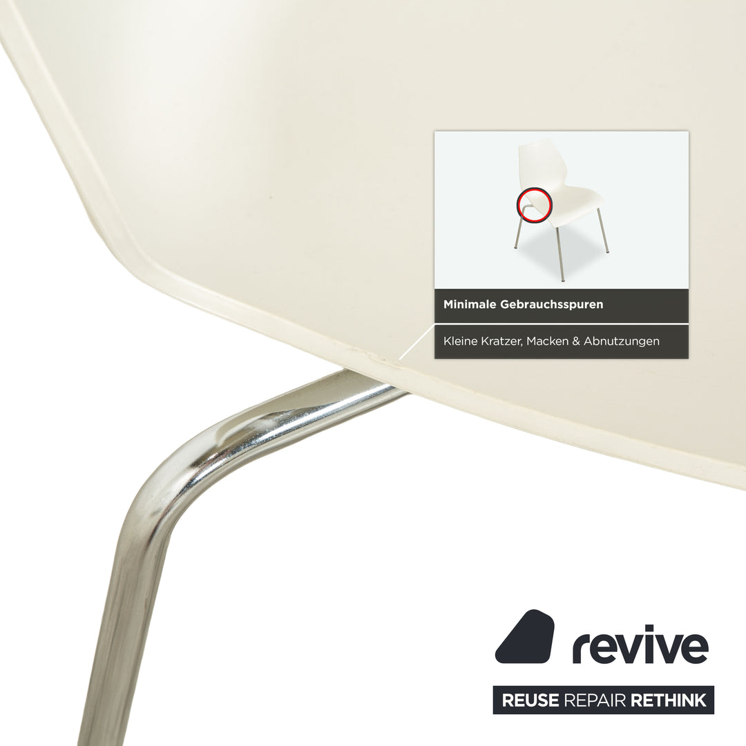 6er Garnitur Kartell Maui Stuhl Kunststoff Weiß Armlehnen