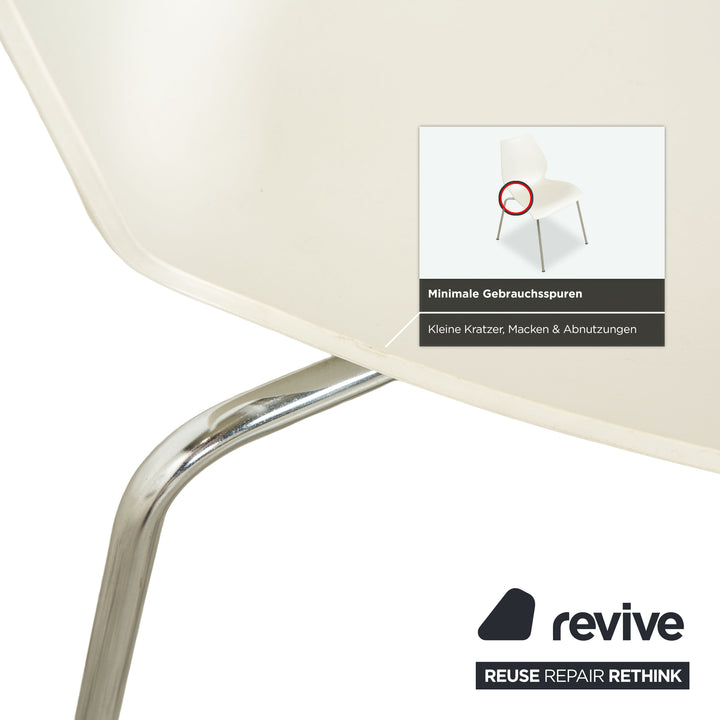 6er Garnitur Kartell Maui Stuhl Kunststoff Weiß Armlehnen