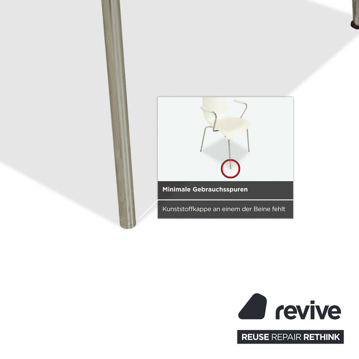 6er Garnitur Kartell Maui Stuhl Kunststoff Weiß Armlehnen