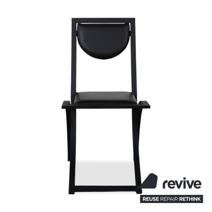 Ensemble de 6 chaises KFF Cosinus en cuir noir