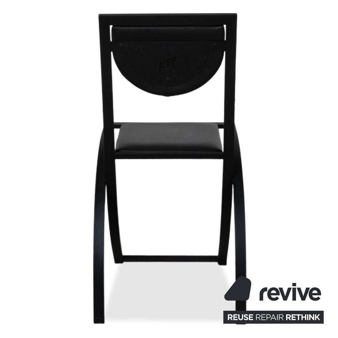 Ensemble de 6 chaises KFF Cosinus en cuir noir